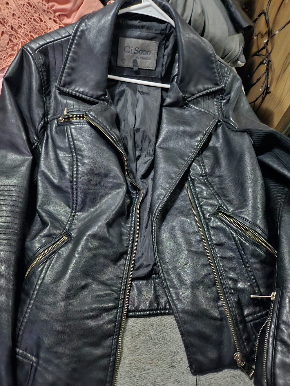 Ci Sono Black Faux Leather Moto Jacket